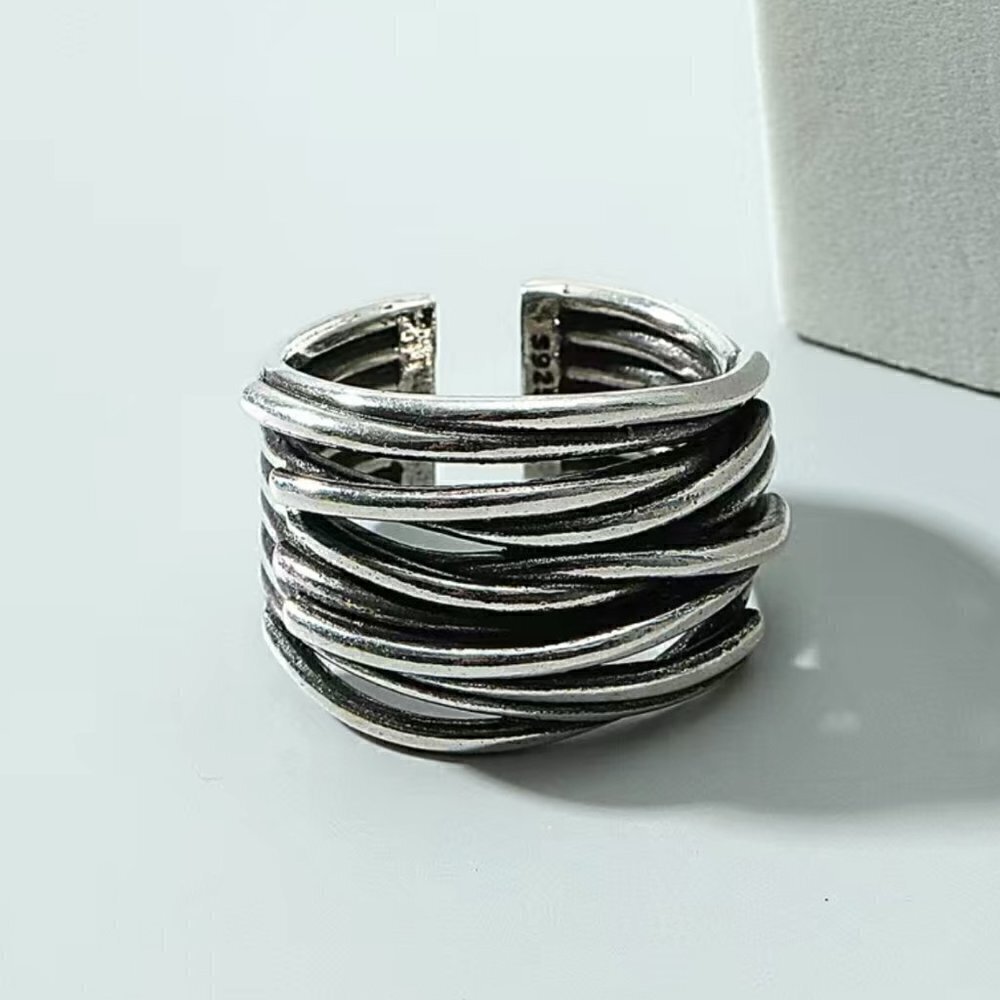 Twisted Distressed Wire Adjustable Wrapped Boho Ring #1150 - Picture 5 of 15